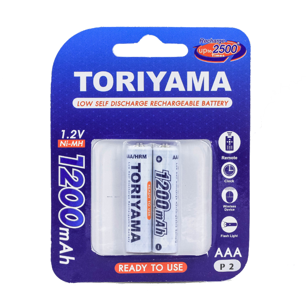 ถ่านชาร์จ Toriyama AAA 1200mAh (Ni-Mh) ถ่านชาร์จ Toriyama AAA 1200mAh (Ni-Mh)