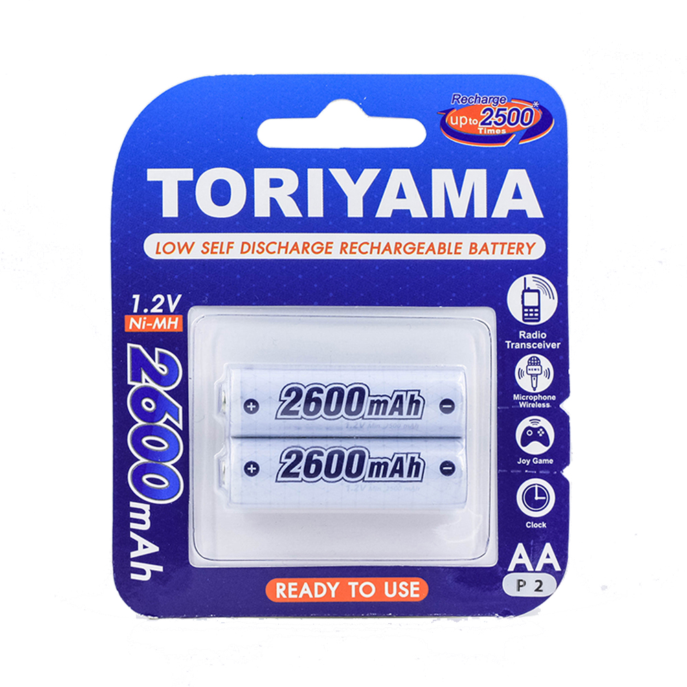 ถ่านชาร์จ Toriyama AA 2600mAh (Ni-Mh) ถ่านชาร์จ Toriyama AA 2600mAh (Ni-Mh)