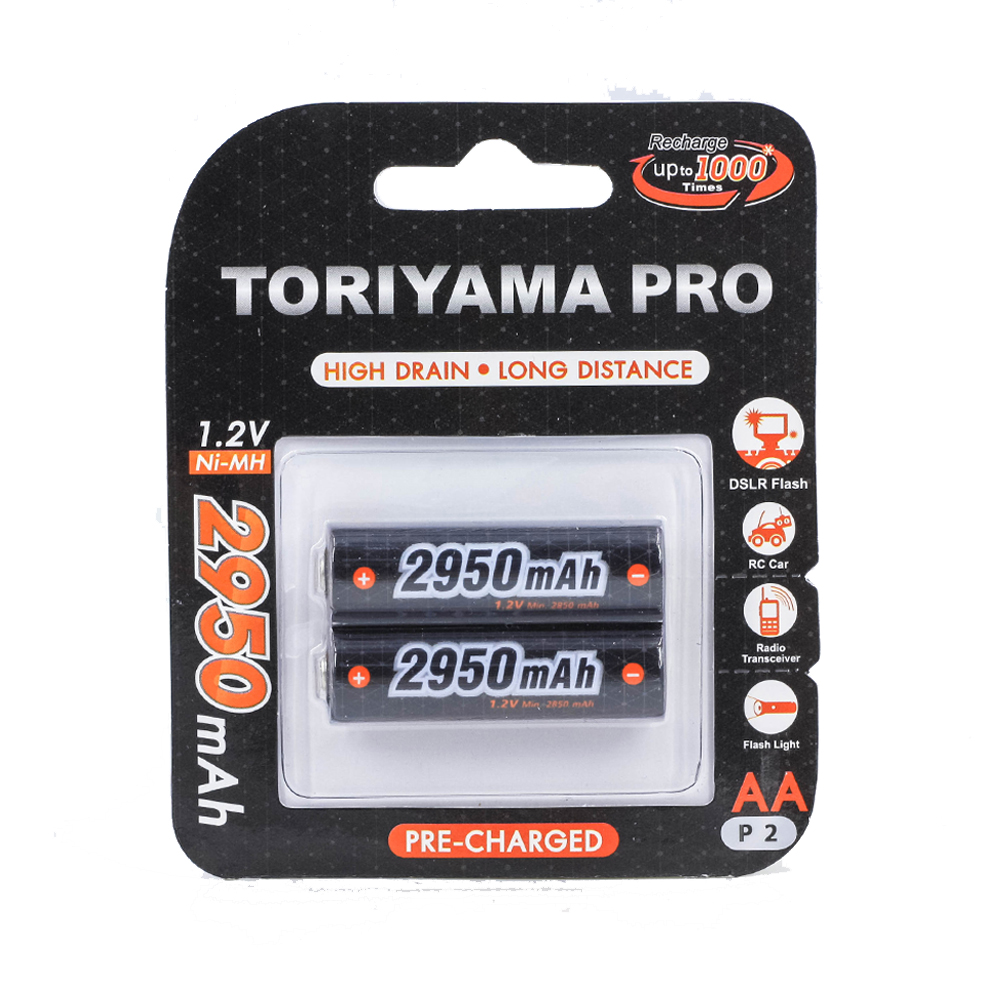 ถ่านชาร์จ Toriyama AA 2950mAh PRO (Ni-Mh) ถ่านชาร์จ Toriyama AA 2950mAh PRO (Ni-Mh)