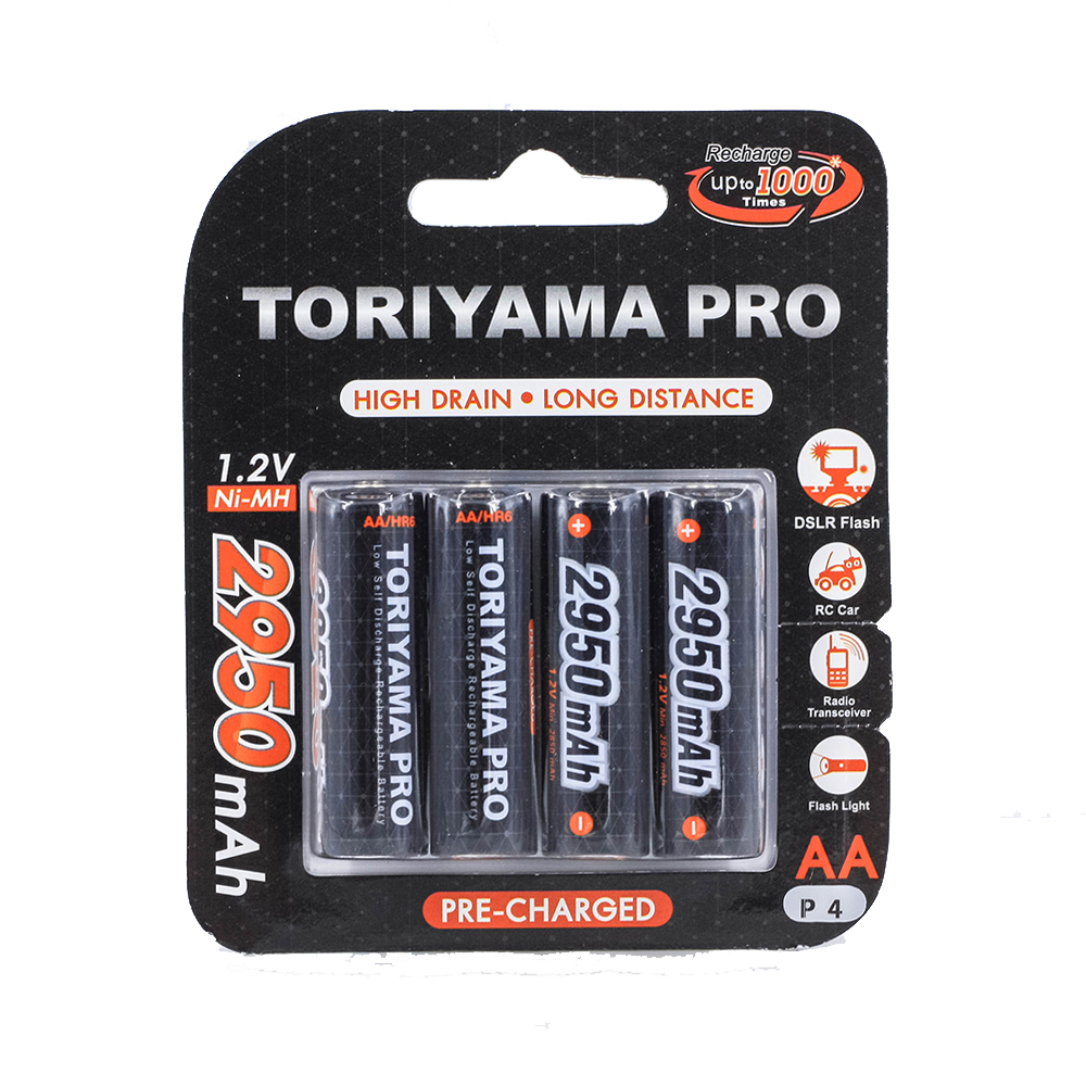 ถ่านชาร์จ Toriyama AA 2950mAh PRO (Ni-Mh) ถ่านชาร์จ Toriyama AA 2950mAh PRO (Ni-Mh)