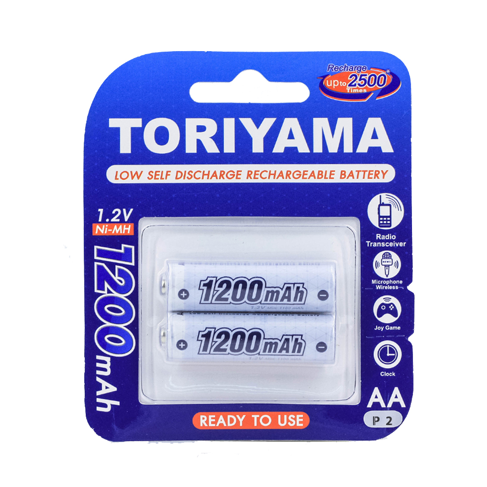 ถ่านชาร์จ Toriyama AA 1200mAh (Ni-Mh) ถ่านชาร์จ Toriyama AA 1200mAh (Ni-Mh)