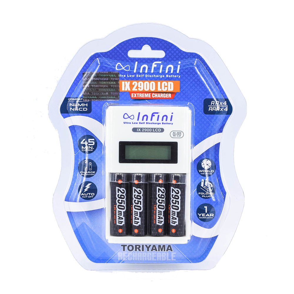 ชุดแท่นชาร์จ Infini IX2900 +ถ่าน AA 2950mAh PRO ชุดแท่นชาร์จ Infini IX2900 +ถ่าน AA 2950mAh PRO