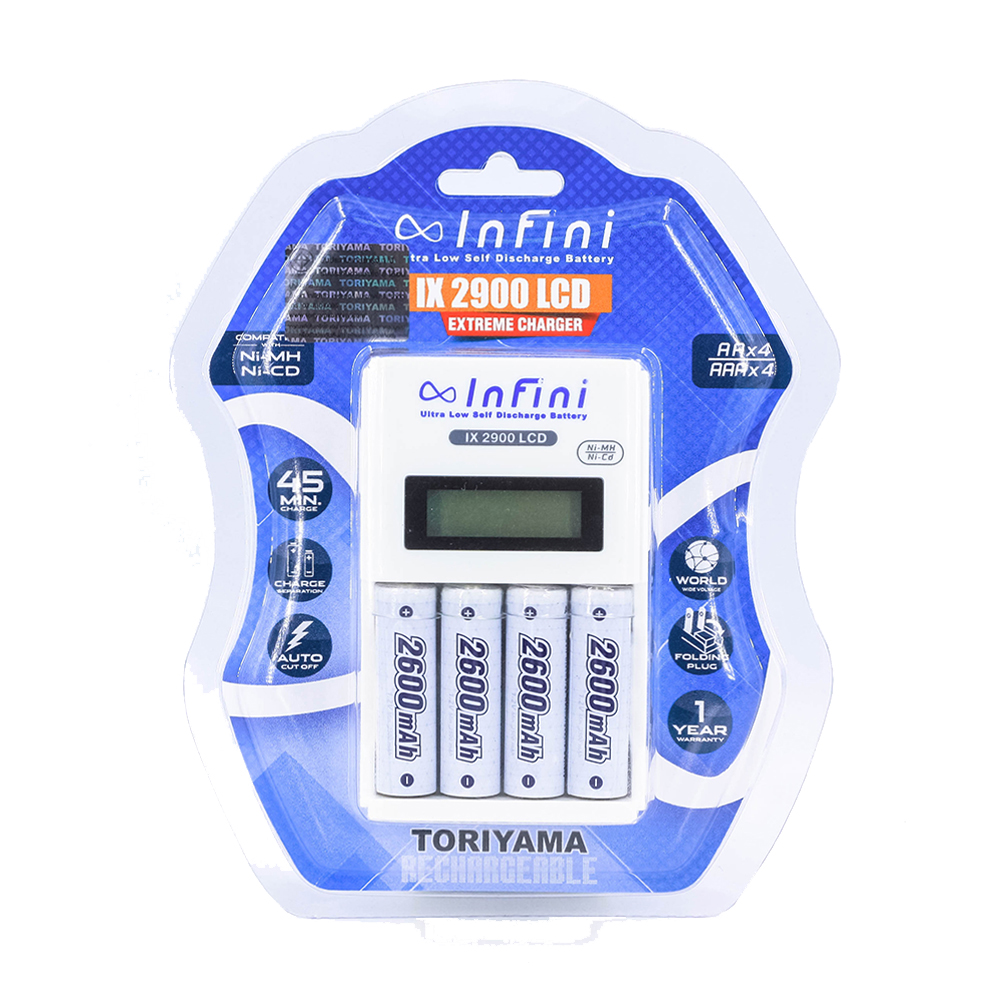 ชุดแท่นชาร์จ Infini IX2900 +ถ่าน AA 2600mAh ชุดแท่นชาร์จ Infini IX2900 +ถ่าน AA 2600mAh
