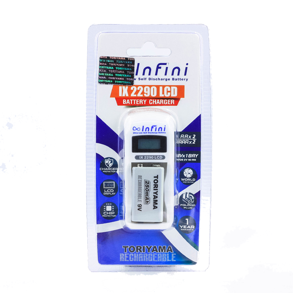 แท่นชาร์จ Infini IX2290 (LCD) +ถ่านชาร์จ 9V 250mAh แท่นชาร์จ Infini IX2290 (LCD) +ถ่านชาร์จ 9V 250mAh