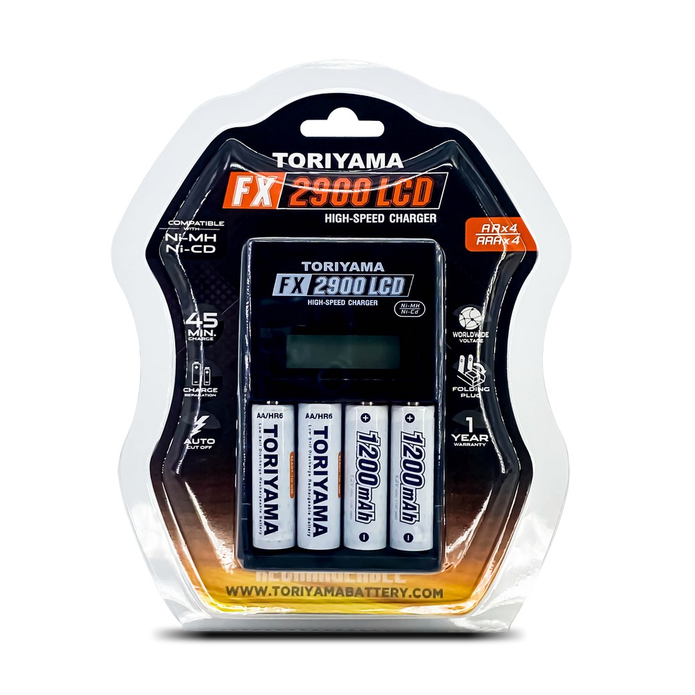 ชุดแท่นชาร์จ Toriyama FX2900 +ถ่าน AA 1200mAh ชุดแท่นชาร์จ Toriyama FX2900 +ถ่าน AA 1200mAh
